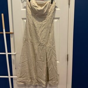 Chic Strapless Cream Dress Anthropologie 2002